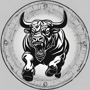 A roaring bull to represent a bullish and high-risk approach.